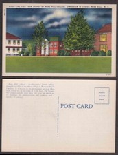 Old North Carolina Postcard - Linen Era - Mars Hill College - Night View - Gymna