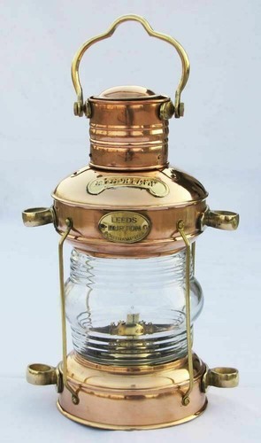 Lampe huile ancre - d'ancre, antique