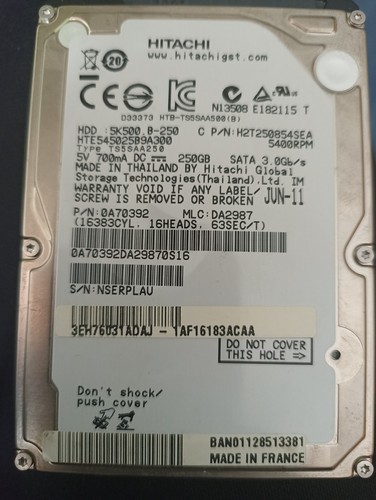 Hitachi 250gb sata - sata, disque