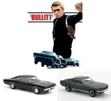 Ford Mustang GT fastback vert & Dodge Charger noir 1/43 1968 film Bullitt -Norev