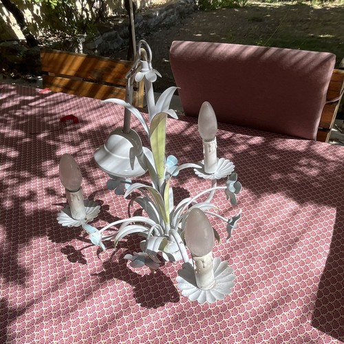 Lustre métal blanc floral - , 3