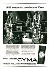 1950 Cyma Antique Magazine Watch Advertisement