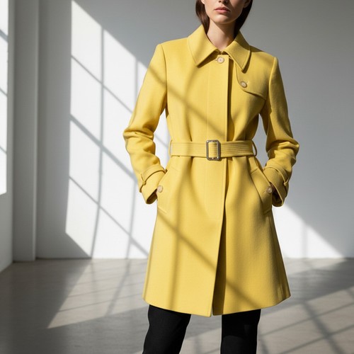 Manteau ceinturé laine - manteau, en