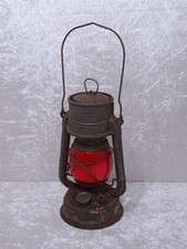 tXS3aP - Antique Feuerhand Lampe à Pétrole Tempête - Rouge Verre - Vintage