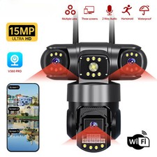 15MP PTZ Outdoor Three Lens WIFI Camera AI Human Detection Security Surveillance