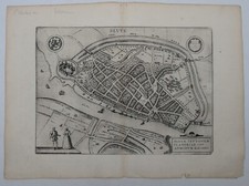 Carte ancienne - l'Ecluse (Pays-bas) - Braun & Hogenberg - Circa 1580