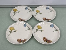 Villeroy & Boch Bouquet Flowers Insects Coaster Set Of 4 Porcelain Vintage