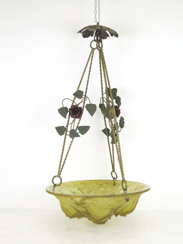 Lustre art nouveau verre et - lustre,