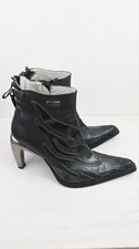 New Rock “Malicia” Flame ankle  boots in gun metal with metal heel size EU39/US8