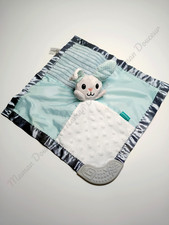 Doudou Plat Carré Lapin Bleu