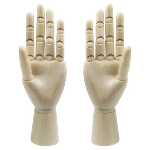 2pcs main articulée bois - articulée, en
