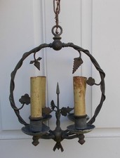 Antique Wiccan Aura Multi Metal Hanging Ceiling Light Fixture 16.5" High