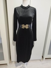 Robe Longue Fendue En Velours