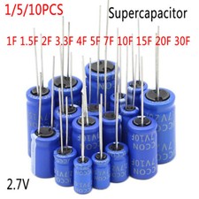 1/5/10x 2.7V Blue Farad Capacitor 1/1.5/2/3.3/4/5/7/10/15/20/30F Supercapacitor