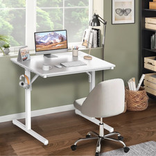 Small Computer Desk - 32 Inch Writing Table with Headphone Hooks for Home Office