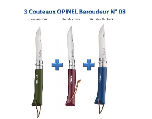Opinel lot 3 couteaux - lot,