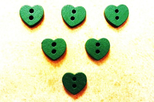 Lot boutons bois coeur - lot,