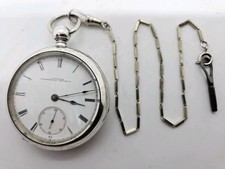 Ancien 1874 Illinois' Hoyt 'Victorien Homme Clé Vent Pièce Argent Poche Montre