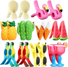 20 Pieces Beach Towel Clips Plastic Beach Chair Clips Flamingo Parrot Watermelon