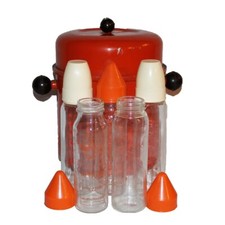 Vintage Remond and Dodie Glass Bottle Sterilizer with 5 Bottles