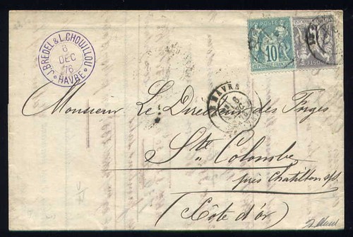 Rare lettre havre pour - pour, ste