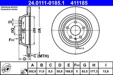 2 x ATE 24.0111-0185.1 Disque