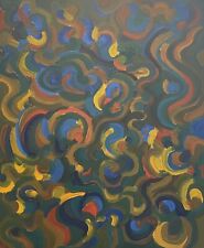 1976 Abstract Composition Modern Painting Painting