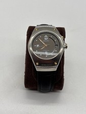 Montre Seiko Kinetic Homme Bracelet Cuir Noir Design Vintage Water Resistant C6