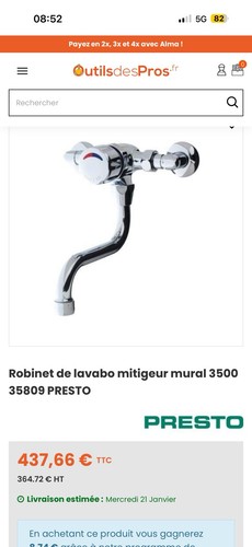 Mitigeur lavabo presto - mitigeur,