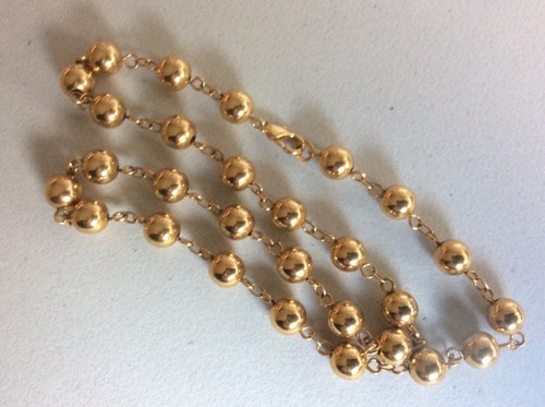 Plaqué collier perles - plaqué, or