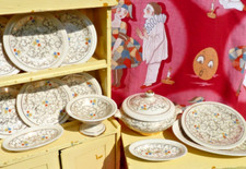 BEAUTIFUL ANTIQUE DINETTE SET "Porcelac" of 12 pieces circa 1950/60
