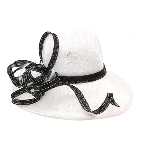 Chapeau mariage blanc noir - mariage,