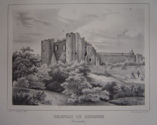 Lithographie château de - lithographie,