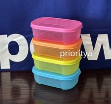 Tupperware Mini Freezer Mates 140ml Small Portion Container Set 4 Rainbow New