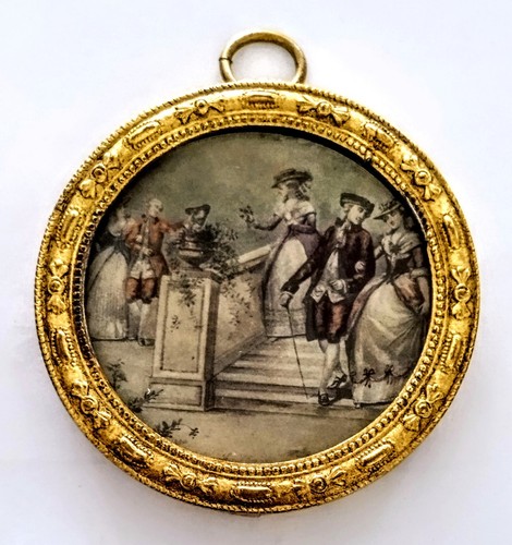 Litho miniature scène galante - litho,