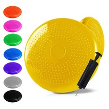 Coussin Equilibre Instable + Pompe pour Entrainement Fitness Pilates Yoga Jaune