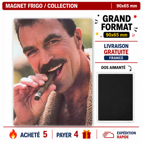 Magnet tom selleck 90x65 mm - tom,