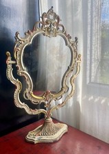 Grand Miroir Vintage Psyché Laqué Polychrome Italie Circa 1950