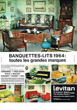 1964 ADVERTISING LEVITAN furniture bench beds