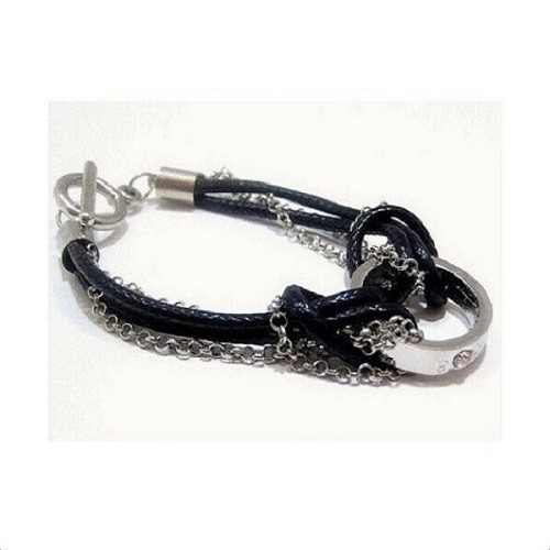 Bracelet cordons simili - simili, cuir