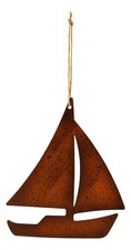 Remorque - voilier en fer laqué 15 x 18 cm ASPECT ROUILLE Sea-Club