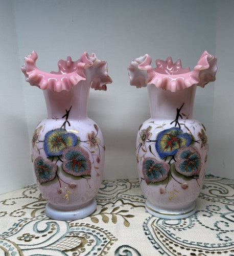 Victorian opaline ruffled - opaline,