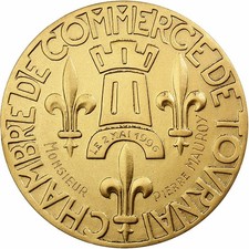 Belgique, Médaille, Chambre de Commerce de Tournai à Pierre Mauroy, 1996, Gilt