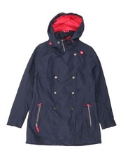 HELLY HANSEN Womens Hooded Rain Jacket UK 14 Medium Navy Blue Polyester DH11