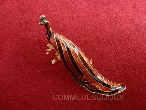 Broche vintage paon majestueux - vintage,