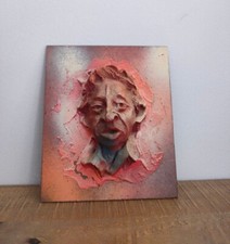 Embossed wall mask painting by