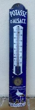 Antique domed enamel plate thermometer barometer potash Ed Jean 110x20cm
