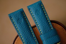 Handmade blue Togo PAM Officine Panerai strap size 24 (or any size 27 26 24 22)