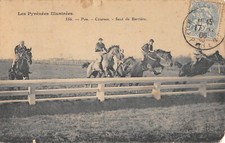 Old postcard 64 PAU / RACES / BARRIER JUMPING