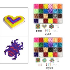 2400Pcs Hama Perles Fusible Perles Craft Kit 24 Couleurs Puzzles Jouets